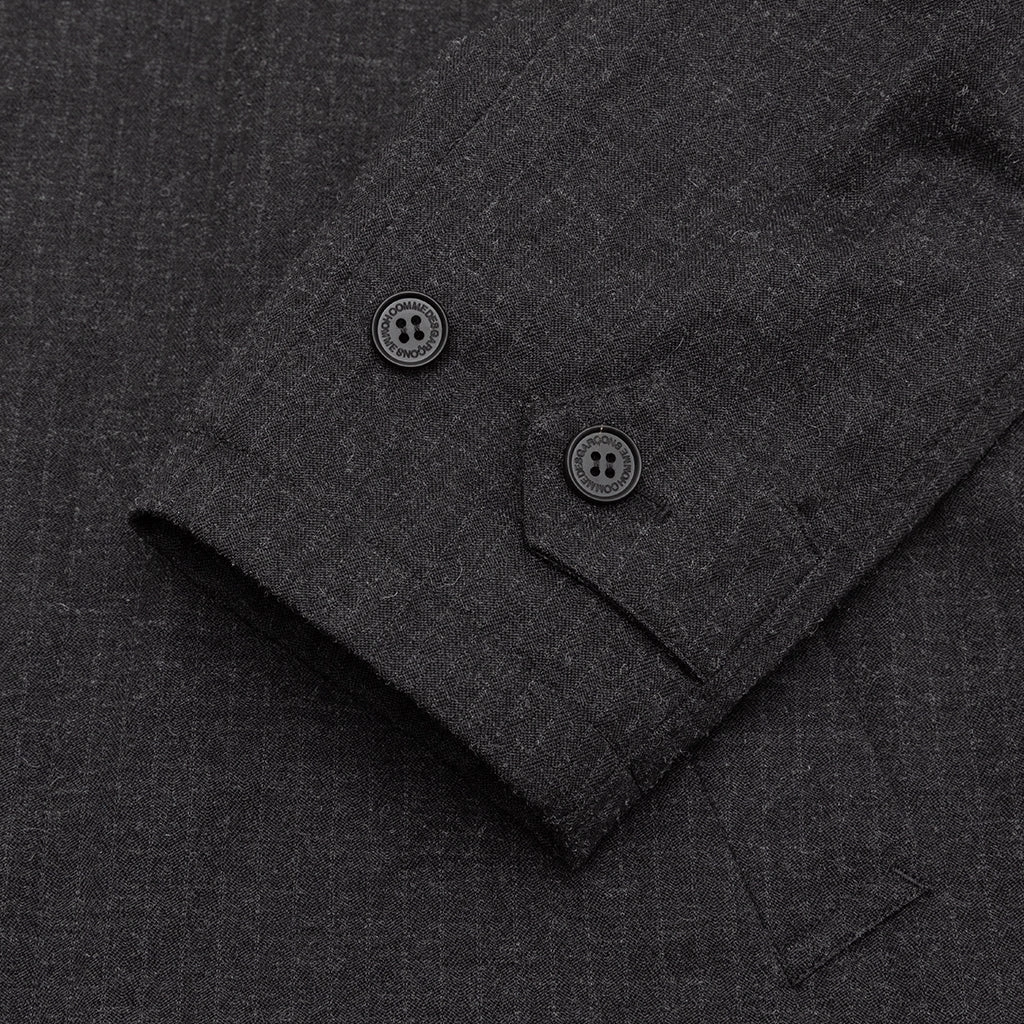 POLYESTER WOOL HERRINGBONE MAC COAT