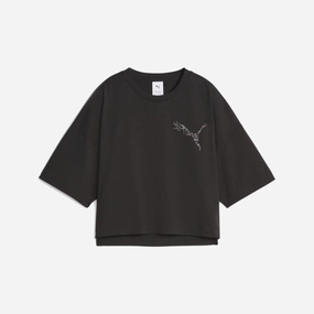 Puma | SWAROVSKI CRYSTALS TEE  { BLACK