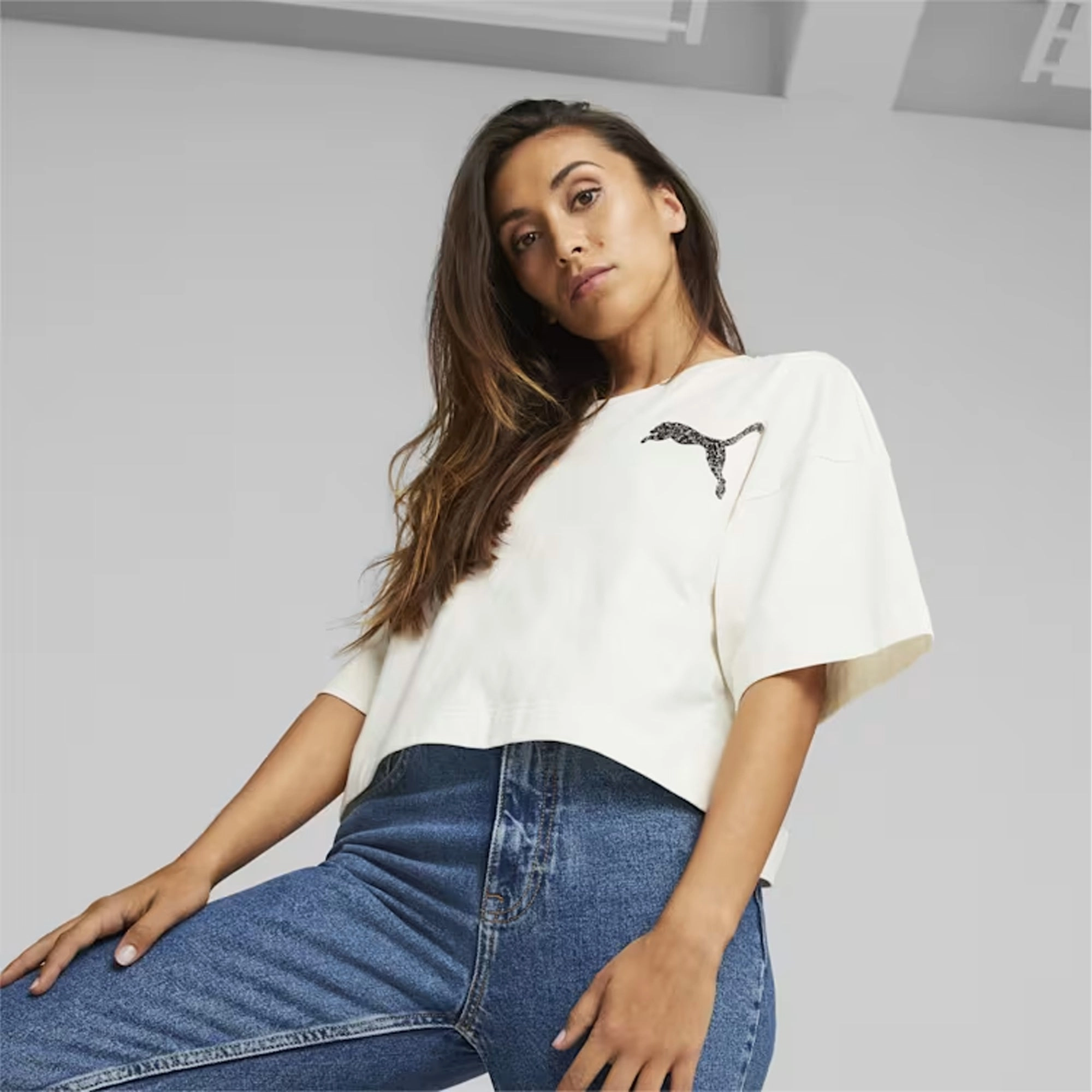 Puma | SWAROVSKI CRYSTALS TEE  { WHITE