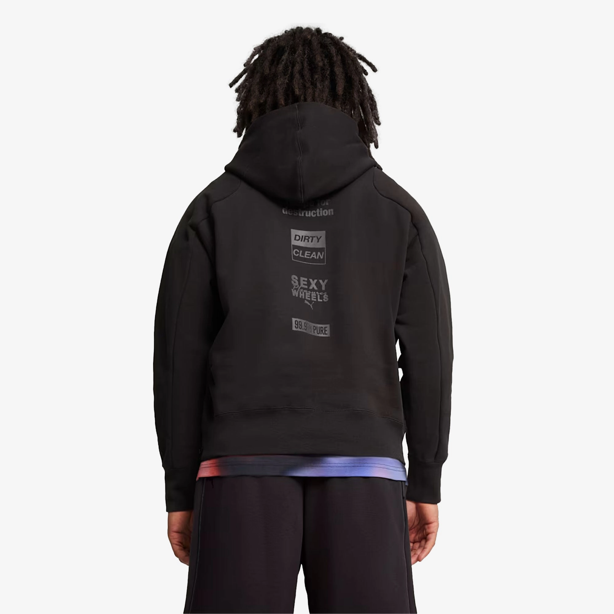 Puma | x PLEASURES HOODIE  { BLACK