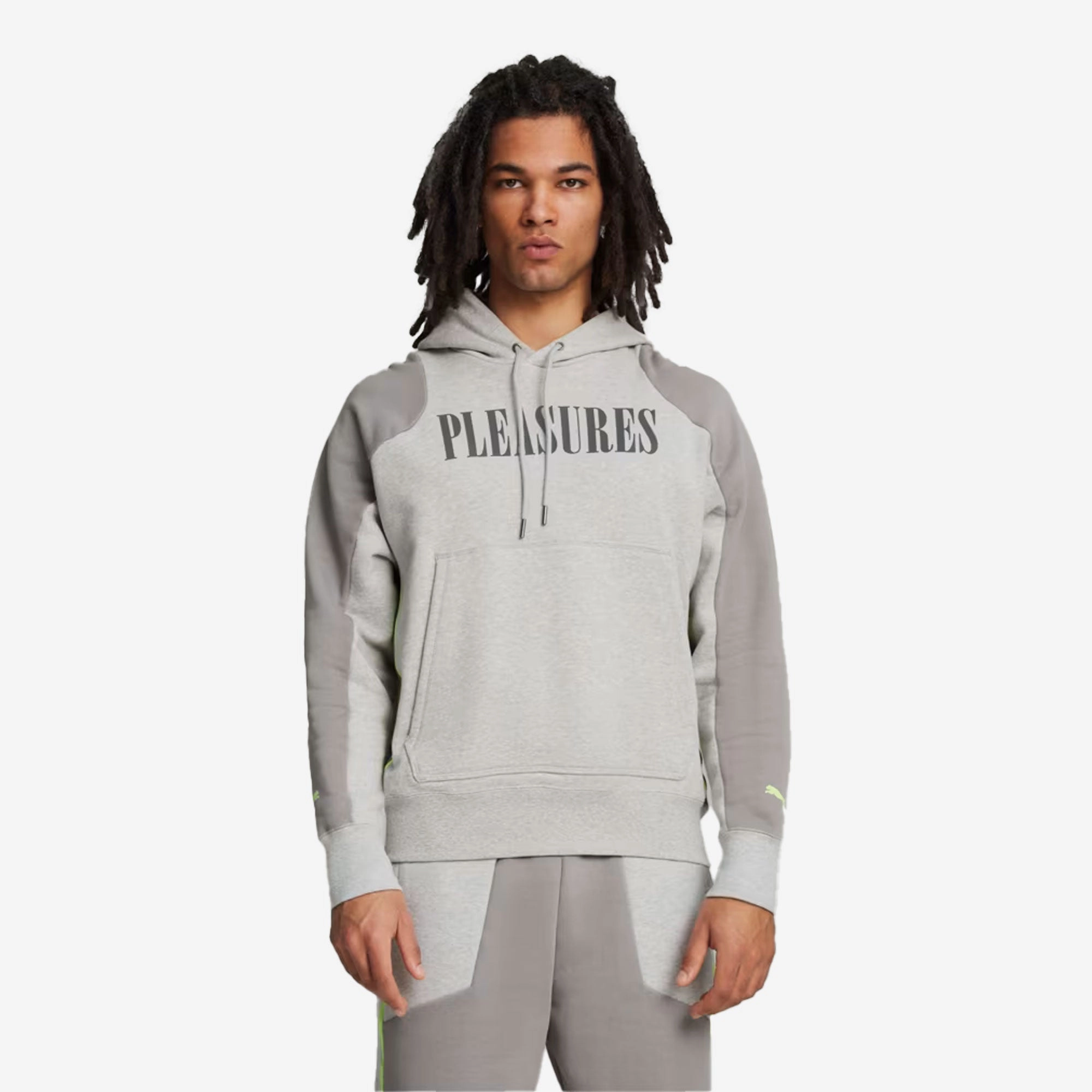 Puma | x PLEASURES HOODIE  { LIGHT GRAY HEATHER