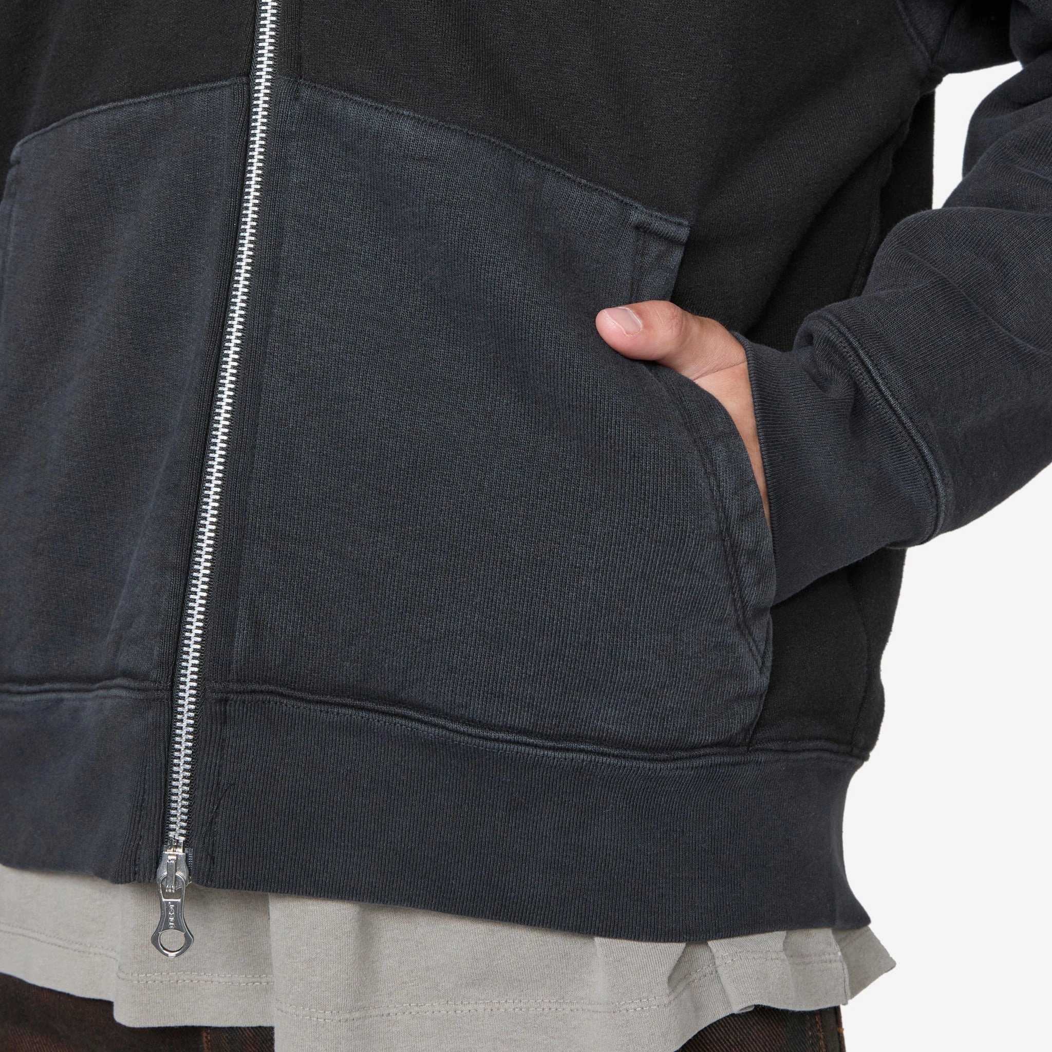 Rascal Hood Pigment Black Hefty Fleece