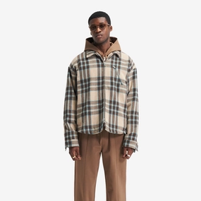 Represent | HEAVY ZIP OVERSHIRT  { BROWN CHECK