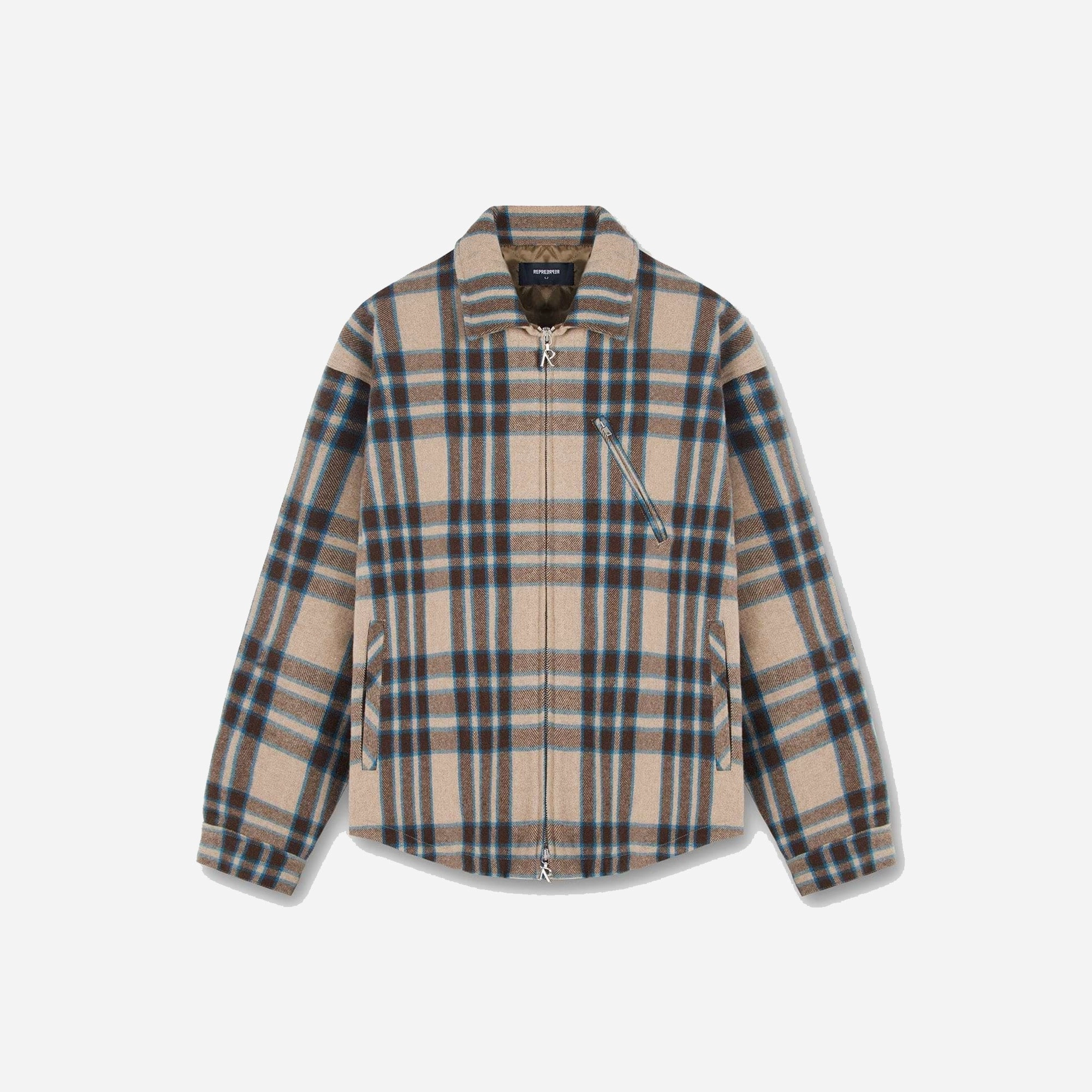 Represent | HEAVY ZIP OVERSHIRT  { BROWN CHECK