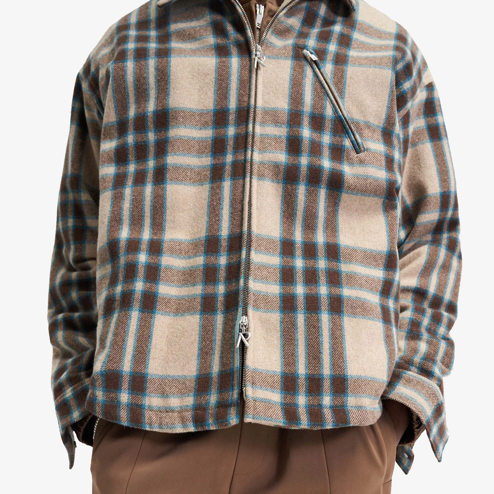 Represent | HEAVY ZIP OVERSHIRT  { BROWN CHECK