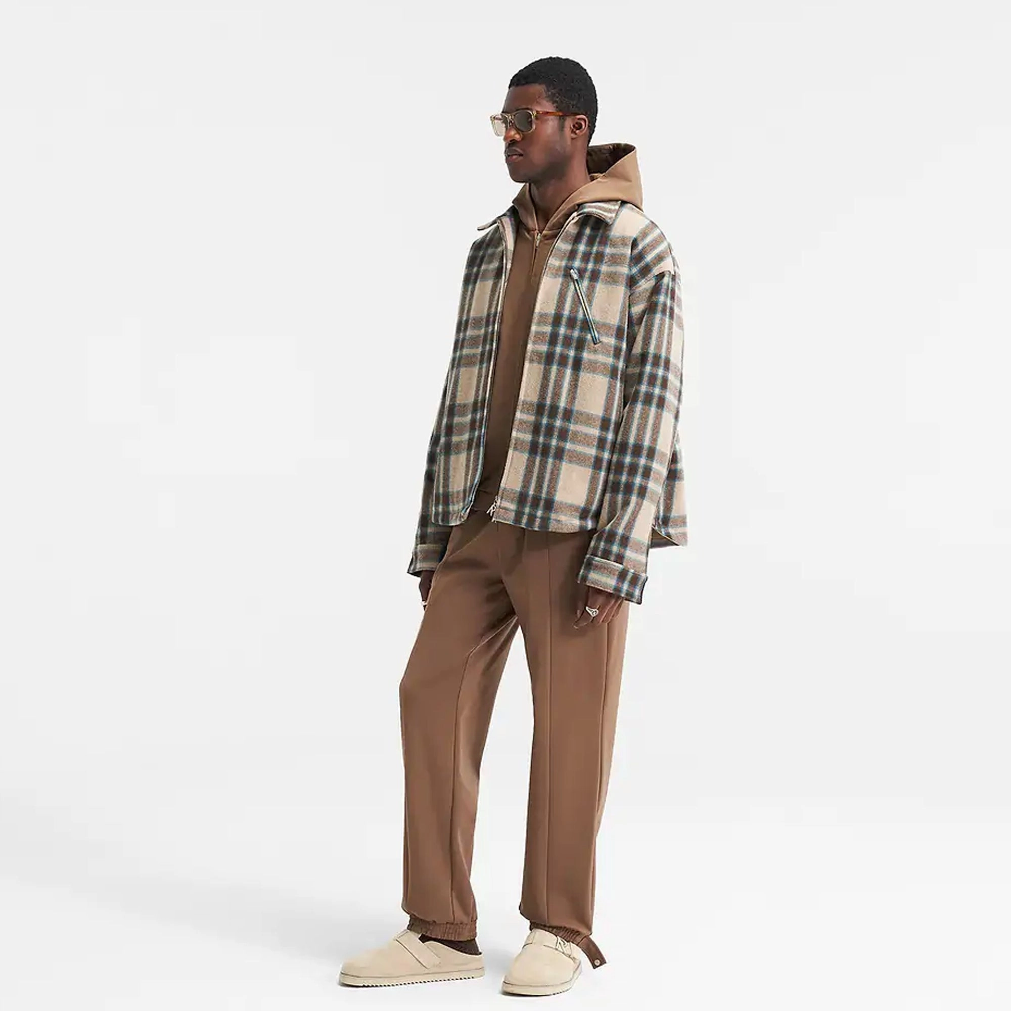 Represent | HEAVY ZIP OVERSHIRT  { BROWN CHECK