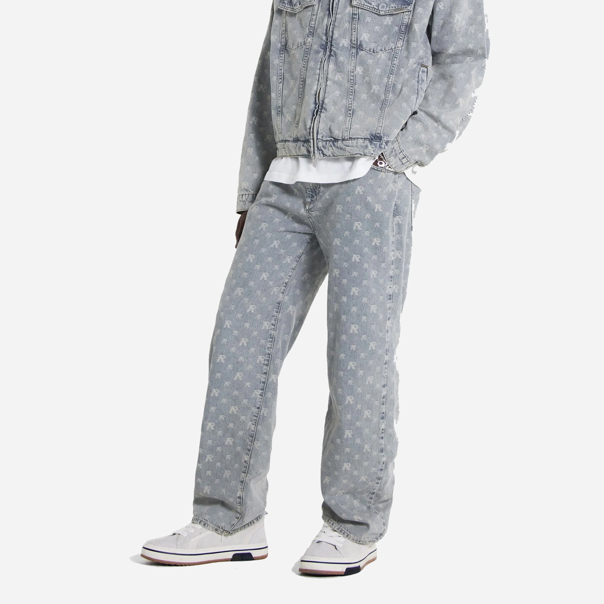 Represent | R3 MONOGRAM BAGGY DENIM  { STONE WASH