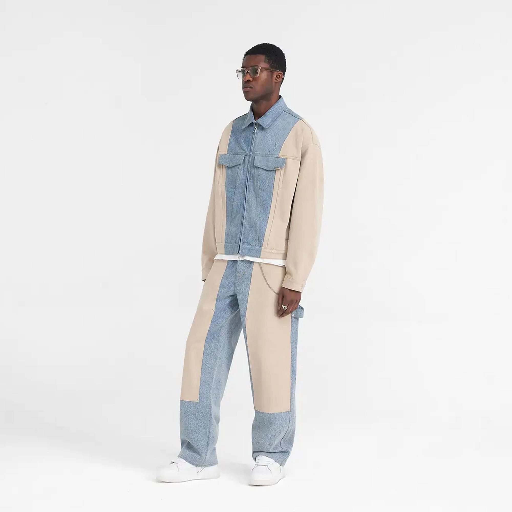REPRESENT | R3C-V2 COLOUR BLOCK CARPENTER DENIM { BLUE