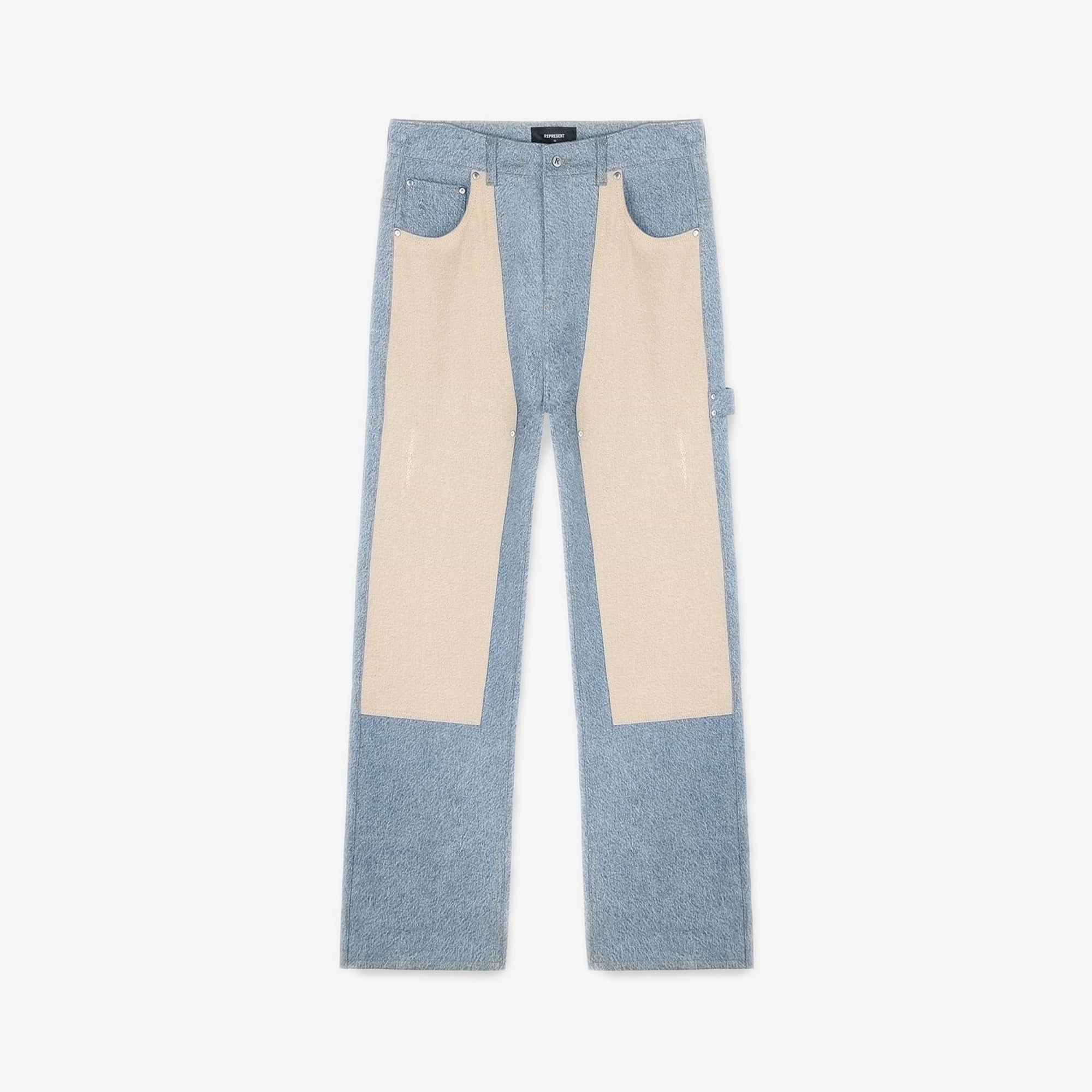 REPRESENT | R3C-V2 COLOUR BLOCK CARPENTER DENIM { BLUE