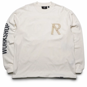 Represent Masking Tape Initial L/S Tee - Flat White