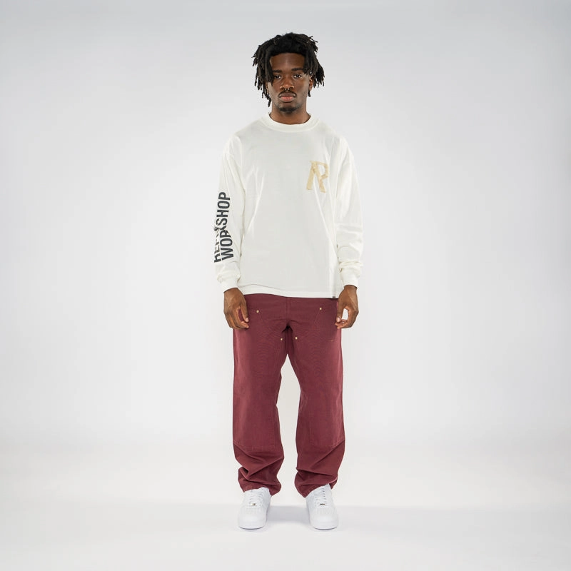 Represent Masking Tape Initial L/S Tee - Flat White