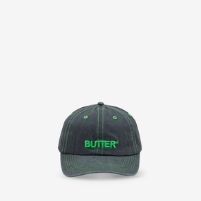 Rounded Logo 6 Panel Cap Washed Black