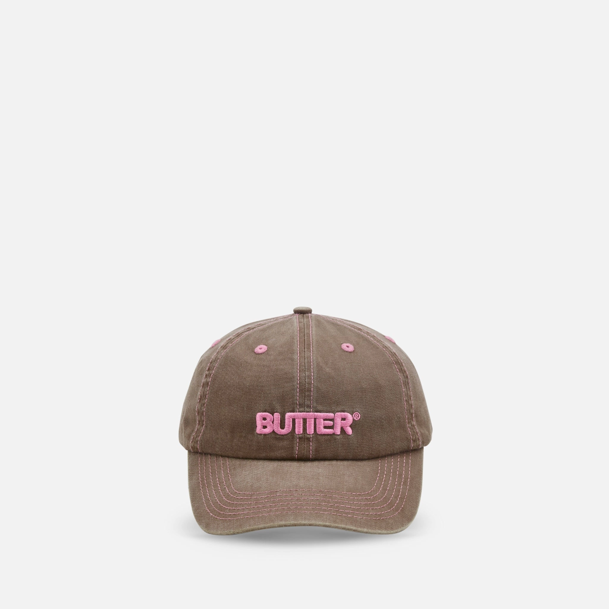 Rounded Logo 6 Panel Cap Washed Brown
