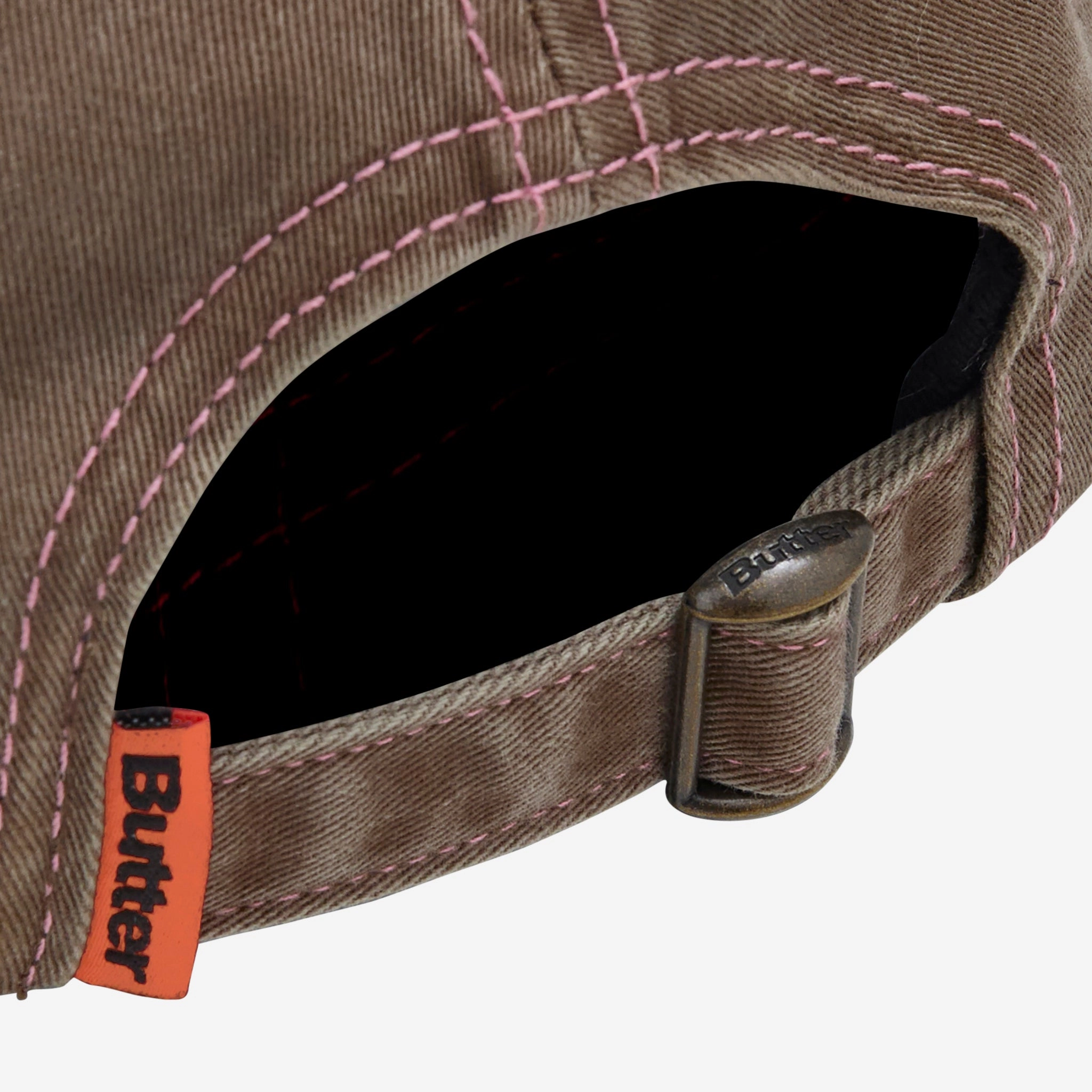 Rounded Logo 6 Panel Cap Washed Brown