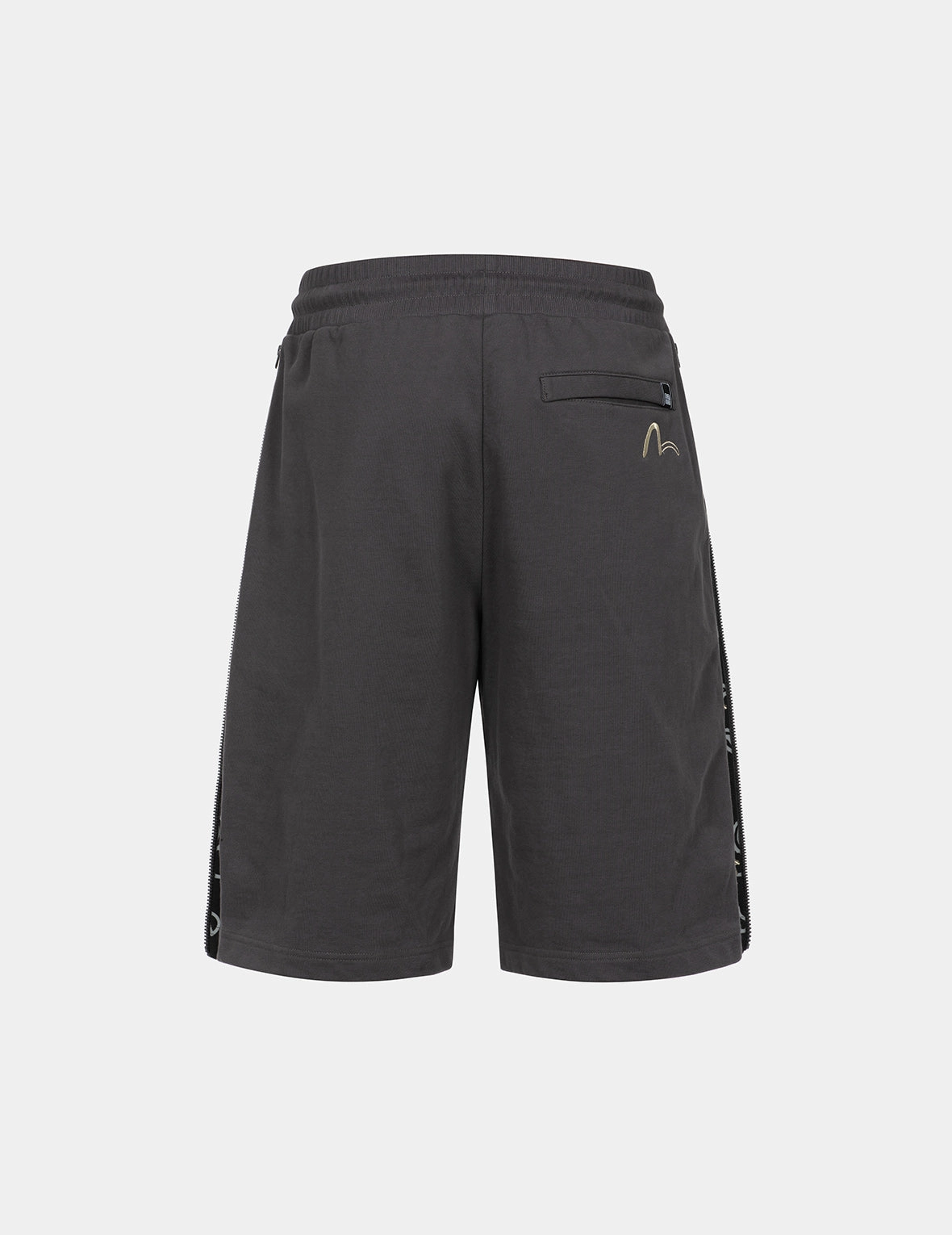 Side Zip Allover Paisley Print and Seagull Embroidery Regular Fit Sweat Shorts
