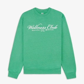 SPORTY & RICH | 1800 HEALTH CREWNECK { VERDE/WHITE