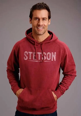 Stetson Vintage Mineral Washed (Burgundy) - Men's Hoodie Sweatshirt