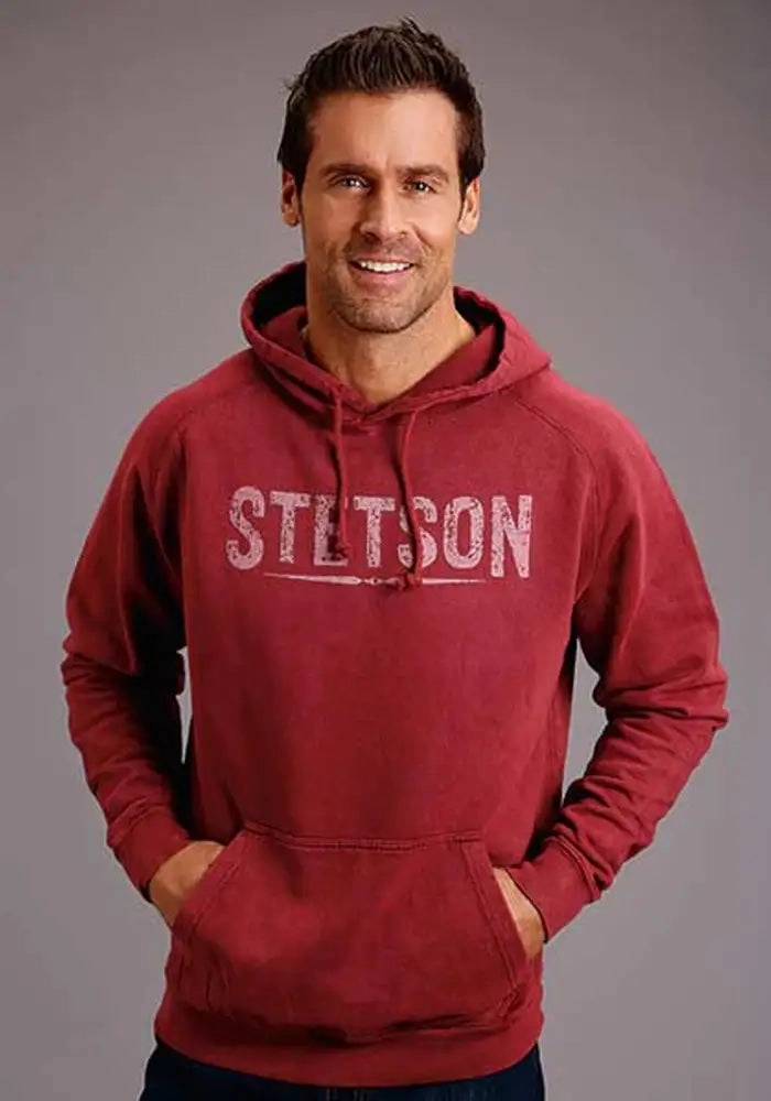 Stetson Vintage Mineral Washed (Burgundy) - Men's Hoodie Sweatshirt