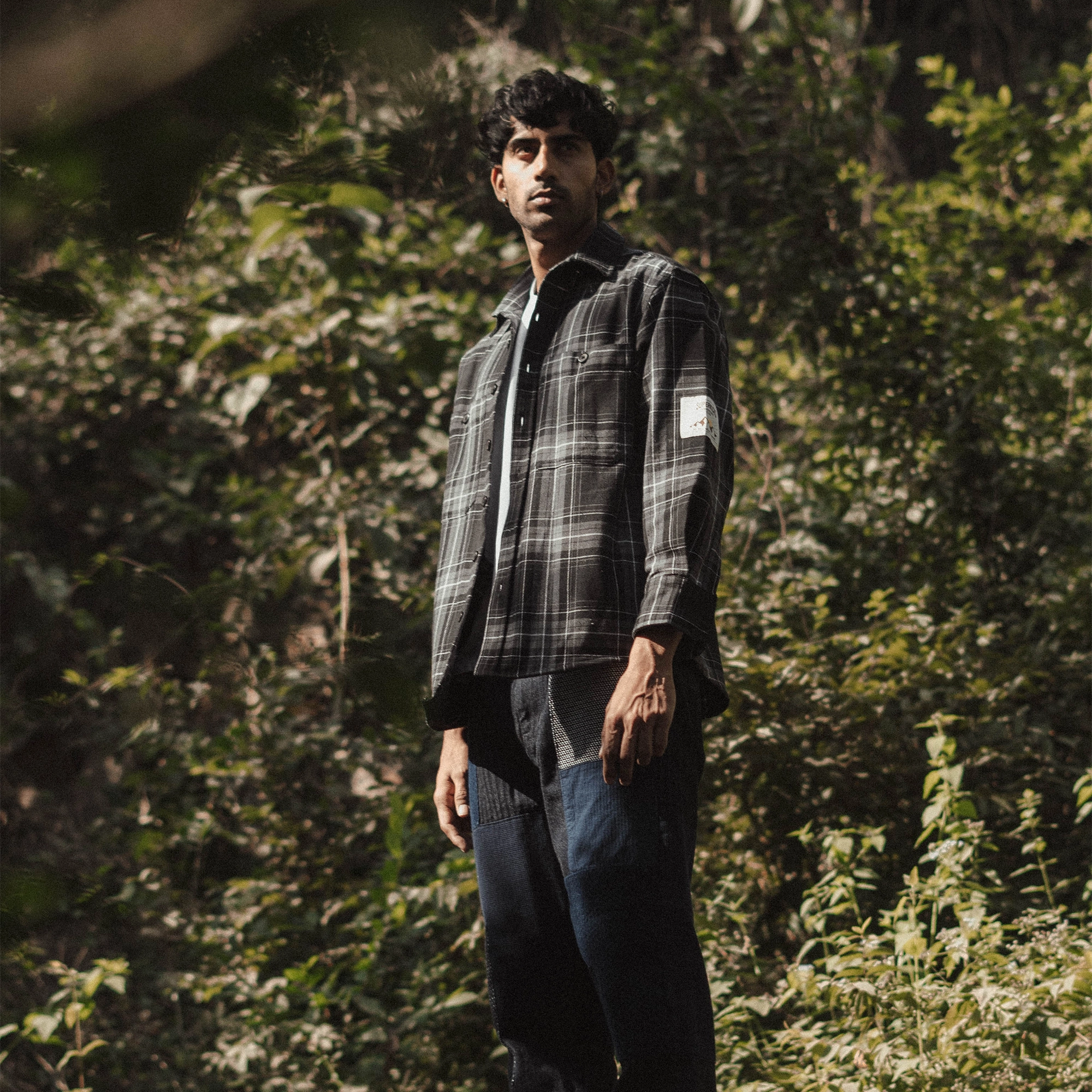 Superkicks | EMBROIDERED FLANNEL SHIRT  { GREY/BLACK