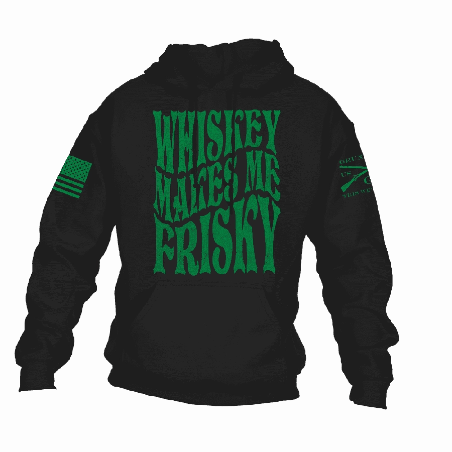 Women's Whiskey Makes Me Frisky Hoodie - Black