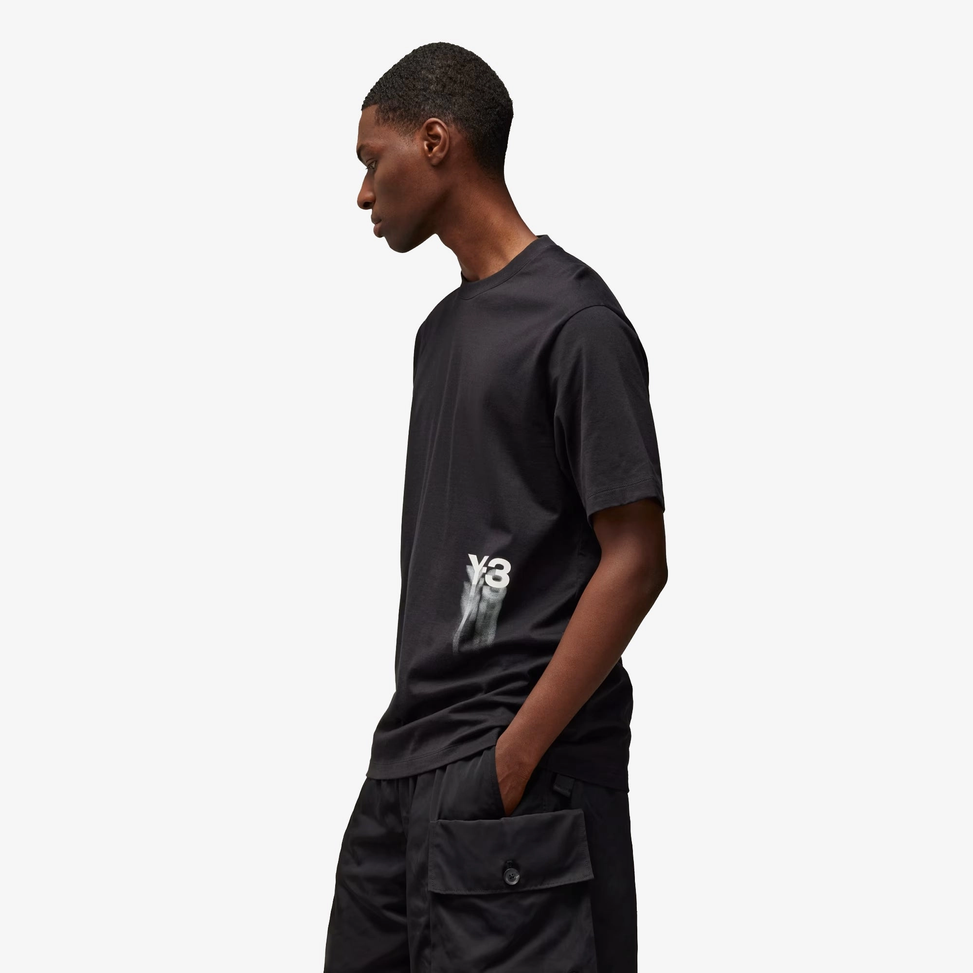 Y-3 | GRAPHIC SHORT SLEEVE TEE  { BLACK