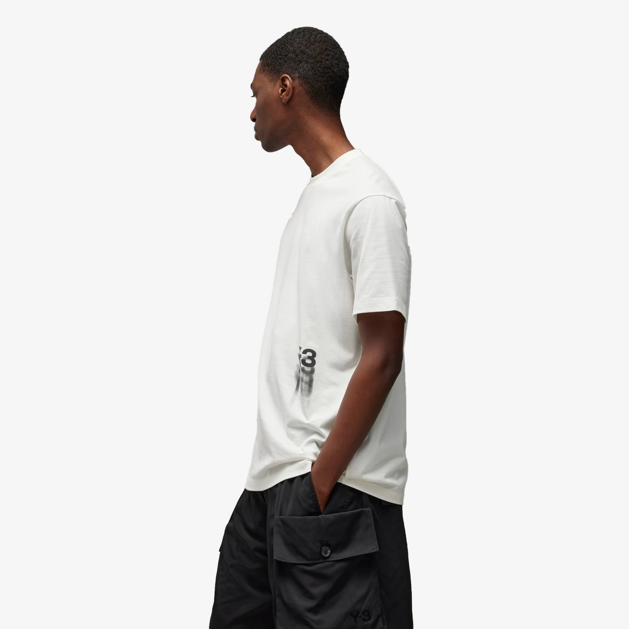 Y-3 | GRAPHIC SHORT SLEEVE TEE  { OWHITE