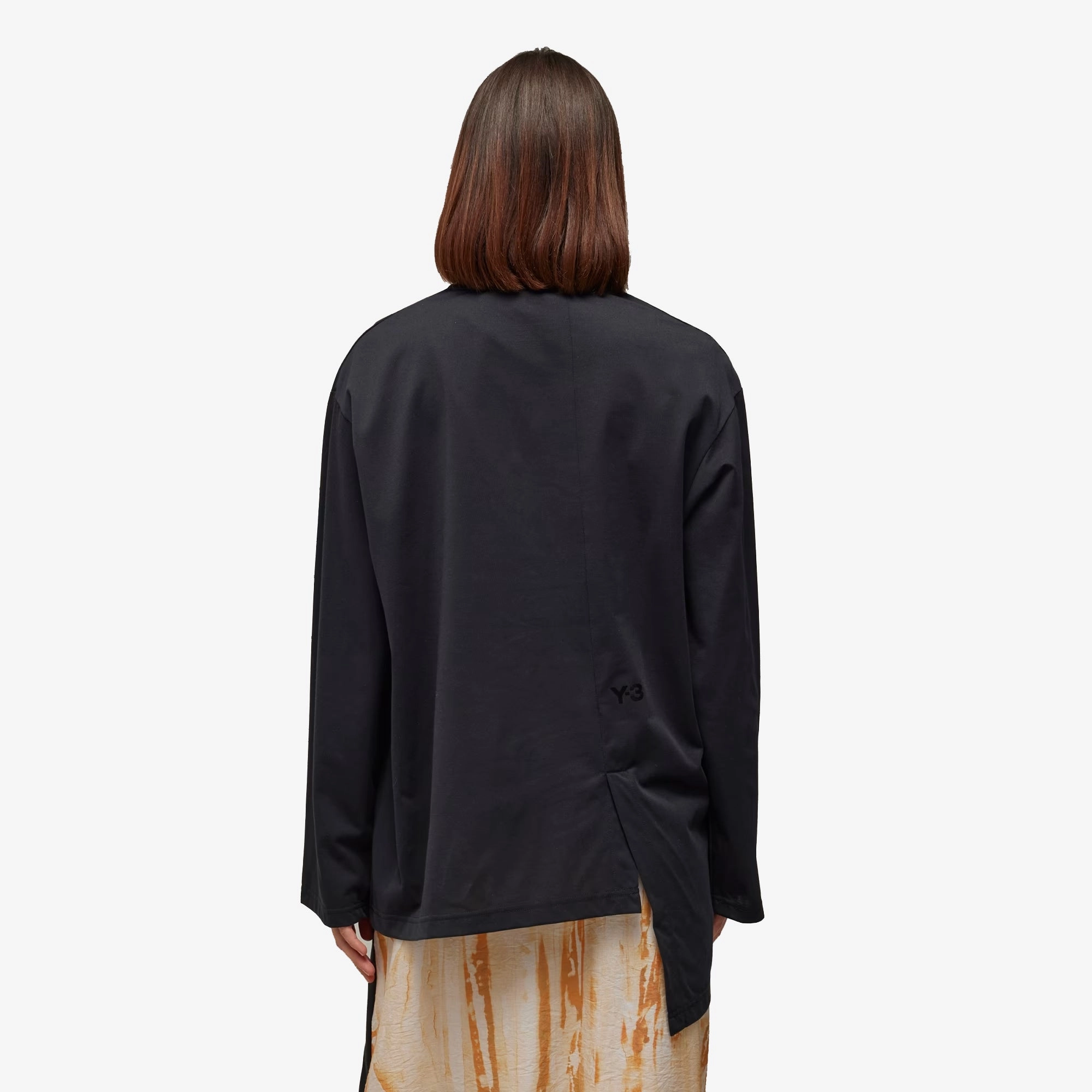 Y-3 | PREMIUM LOOSE LONG SLEEVE TEE  { BLACK