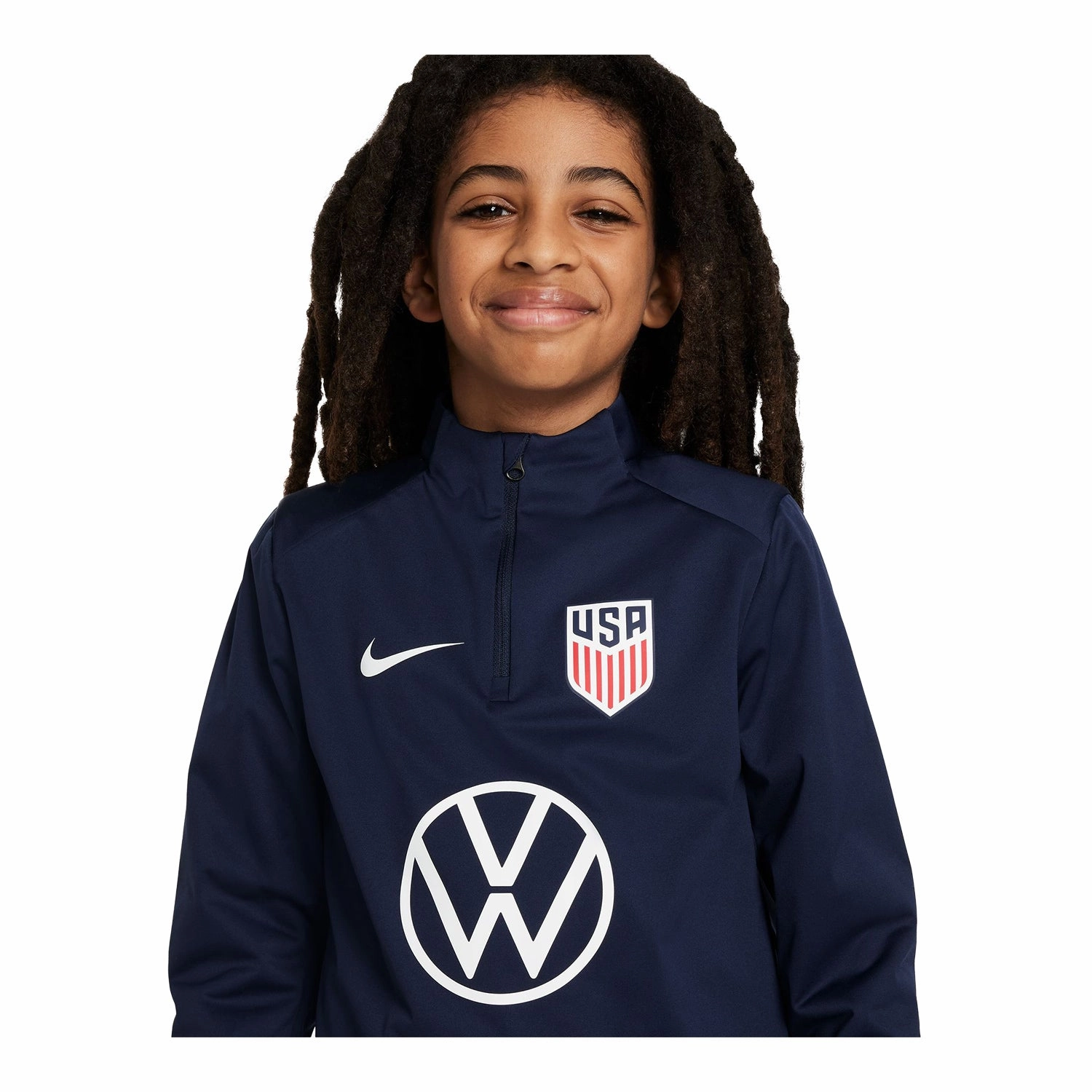 Youth Nike USA VW Strike Quarter Zip Drill Navy Top