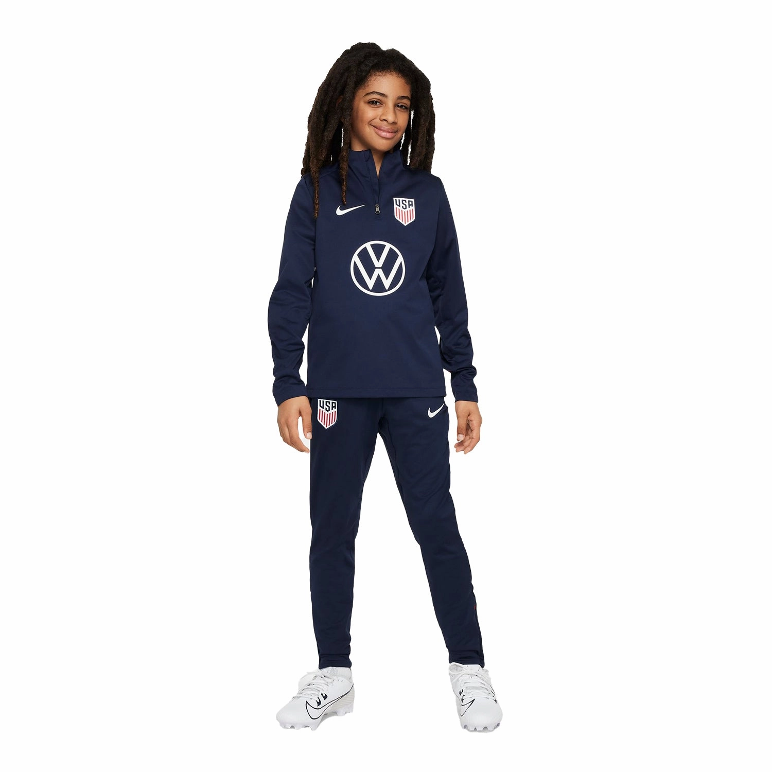 Youth Nike USA VW Strike Quarter Zip Drill Navy Top